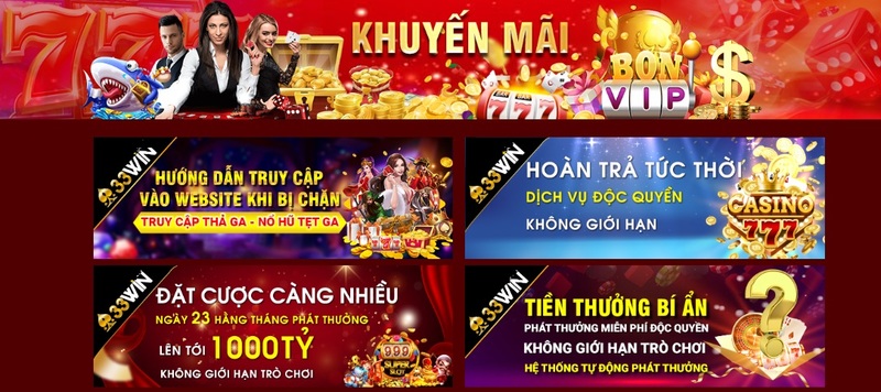 Top khuyến mãi hot nhất đang được 33win áp dụng Top khuyến mãi hot nhất đang được 33win áp dụng